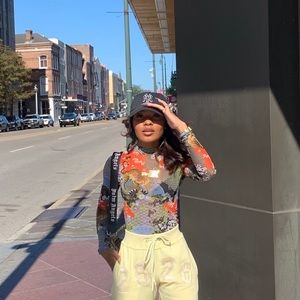 mesh printed bodysuit